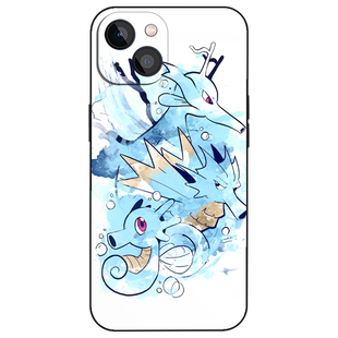 墨海马个性简约宝可梦绘画手机壳适用iPhone16小米13玻璃12全包14苹果15ProMax神奇宝贝Plus安卓液态硅胶软壳