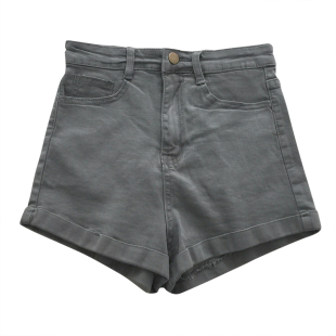 免邮 SPG 2026春夏 实用好搭/显瘦/纯色复古高腰卷边牛仔短裤女