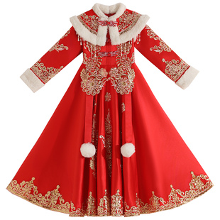 女童汉服冬款2026新款儿童过年衣服新年喜庆中国风唐装冬季拜年服