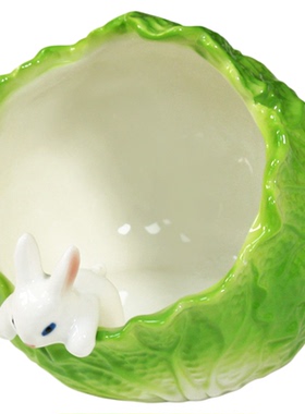 陶瓷白菜兔子收纳烟灰缸