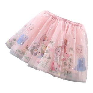 艾莎公主裙纱网女童纱裙Elsa蓬蓬裙短裙子女孩洋气冰雪奇缘半身裙