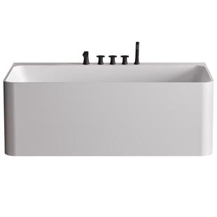 范尔德PMMA饱和树脂人造石浴缸家用成人三裙边独立靠墙浴池