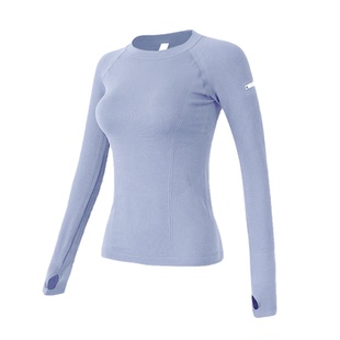 健身服长袖女跑步修身吸汗速干衣普拉提训练服套装运动瑜伽服上衣