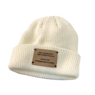 冬季保暖帽子男女加厚毛线针织帽日系潮防风防寒帽学生护耳堆堆帽