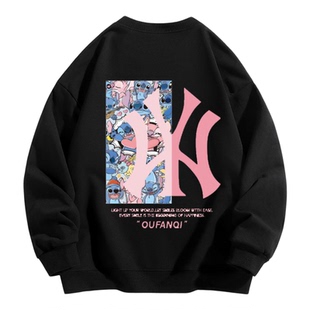 男女卫衣情侣款官方秋季新款圆领宽松潮牌oversize外套男洋基队女