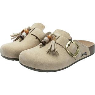 Jeep厚底勃肯鞋女透气包头半拖鞋2026春夏懒人一脚蹬女鞋轻便软底