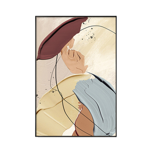 极简奶油玄关过道装饰画抽象肌理挂画轻奢客厅沙发背景墙餐厅壁画