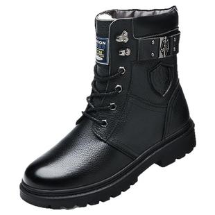 男士马丁靴男款雪地靴男保暖二棉鞋男鞋冬季加绒加厚真皮靴子男靴