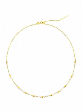 terra金银花天然米珠项链银镀金