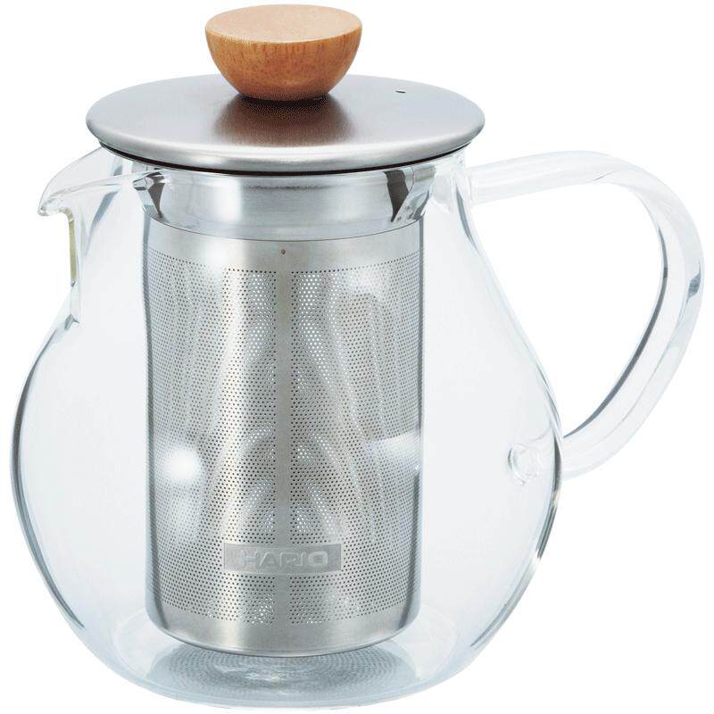 hario耐热玻璃不锈钢泡茶壶
