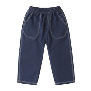 右欧男童牛仔裤女童裤子休闲时髦2025春夏款童装中大童儿童空调裤