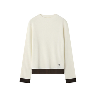 时然大码女装简约半高领打底衫25秋冬新款微胖mm轻熟针织长袖上衣