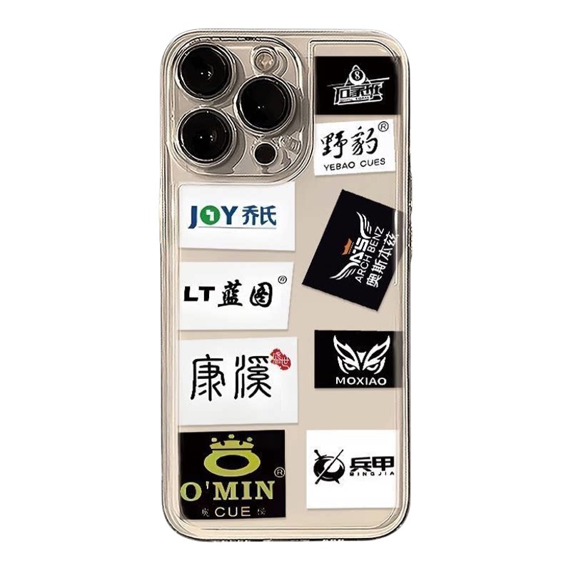 iPhone15创意OPPORENO16透明苹果13ProMax个性软17适用14PLUS手机壳红米TURBO5潮酷台球标签ins风华为PURA90