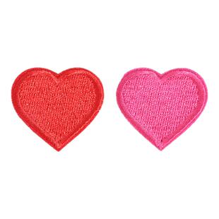 自粘爱心补丁贴衣服裤子装饰贴花羽绒服破洞无痕修补心形刺绣布贴