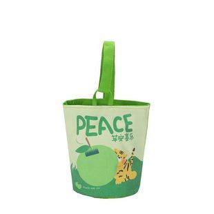 手提帆布水桶包伴手礼品袋新款幼儿园宝宝收纳袋2025生日宴手提包
