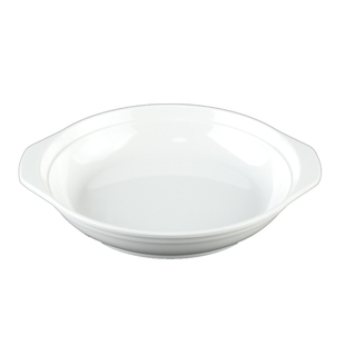 丰美密胺汤盘 热菜盘 仿瓷盘子9寸双耳盘塑料盘抗摔快餐盘白P120