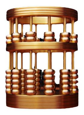 算盘笔筒摆件纯铜珠算用品书桌