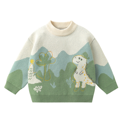 男童半高领毛衣针织衫