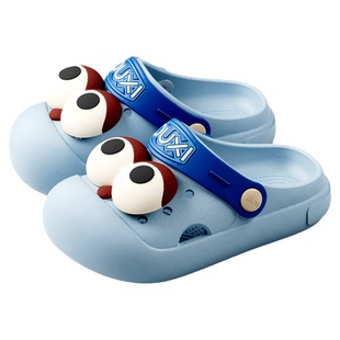 朴西新款儿童洞洞鞋可爱卡通大眼睛猫头蜜蜂鞋扣鞋花可外穿沙滩鞋