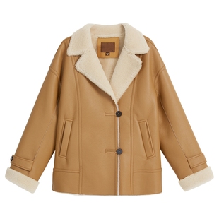 【100澳洲初剪绵羊毛】YINER音儿专选2025春季新款廓形毛呢外套