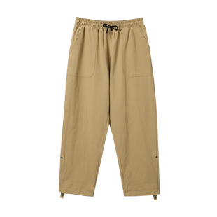 卡其色裤子新款日系复古黄色休闲裤男款港风宽松直筒长裤夏季潮流