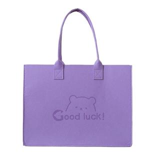 原创ins风女包大容量单肩包新款饭盒百搭毛毡手提礼品包定制logo