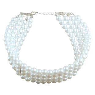 多层设计轻奢珍珠项链女叠加choker项圈颈圈锁骨链 Vintage复古风