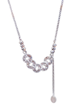 999纯银碎冰冰五帝钱盘缠项链女