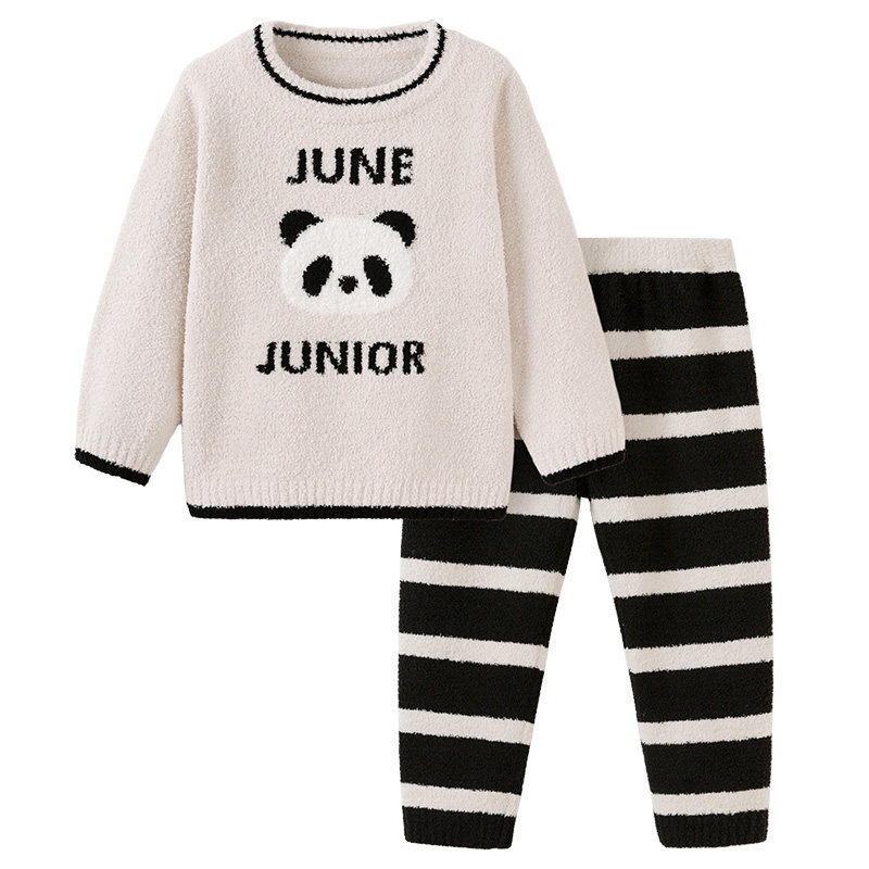 junejunior儿童半边绒家居服套装