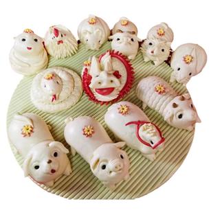 十二生肖花饽饽属相面食手工花馍正月十五元宵节面灯胶东特产馒头