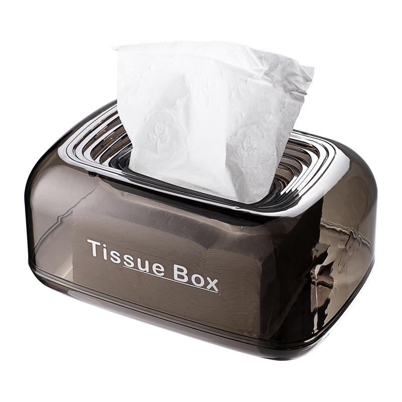 家用自动下沉式纸巾盒客厅高档创意轻奢高级感透明卧室床头抽纸盒