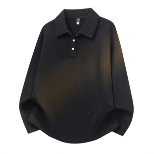 拉夏贝尔简约polo衫卫衣冬季男女款翻领打底上衣cleanfit百搭休闲