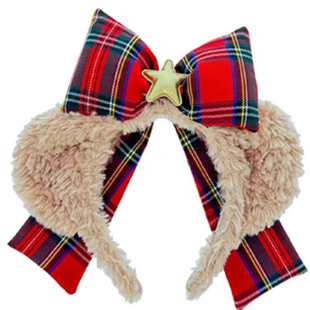 迪士尼圣诞节限定雪莉玫发箍2025大蝴蝶结毛绒头箍游乐园拍照发饰