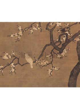 清 尤萃 花鸟珍禽图 杏花双雉图复古艺术装饰画打印画芯 替换画布