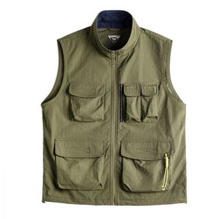 马登工装美式山系户外运动轻量化马甲军绿薄背心徒步外套男款夏季
