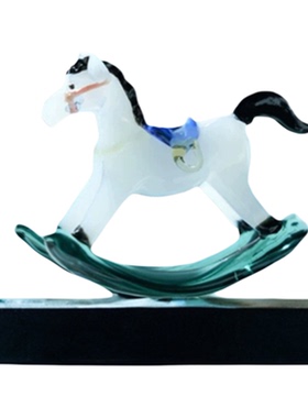 淄博手工琉璃摆件儿童玩具摇摇马小木马家居装饰品生日礼物手作