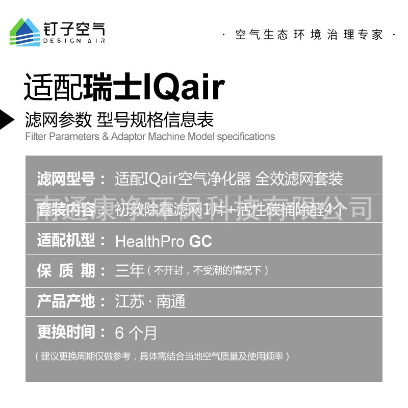 适配IQAir空气净化器HealthPro GC HEPA H11首层滤芯炭桶滤网套装