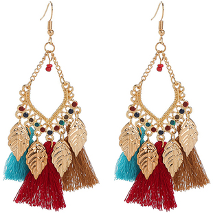 新款设计少数民族风耳环特色复古气质云贵川藏百搭时尚女流苏耳饰