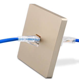 直插免接线86型暗装超六类网络电脑插座 宽带网线网络双网口面板