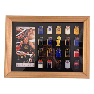 普尔勇士奇才球衣徽章胸针原创装裱实木相框摆台挂框球迷用品礼物