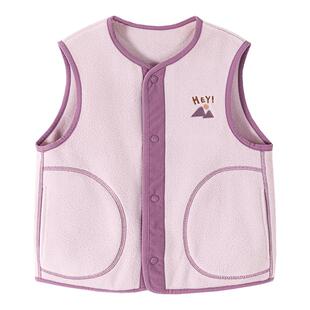 迷你巴拉巴拉男童女童马甲儿童抗静电摇粒绒内搭马夹秋装新款背心
