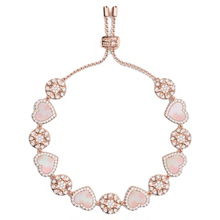 [杨紫同款]APM Monaco粉母贝心相连手链可调节爱心手饰情人节礼物