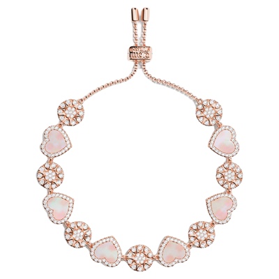 APM Monaco粉母贝心相连手链轻奢可调节爱心设计手饰送人生日礼物