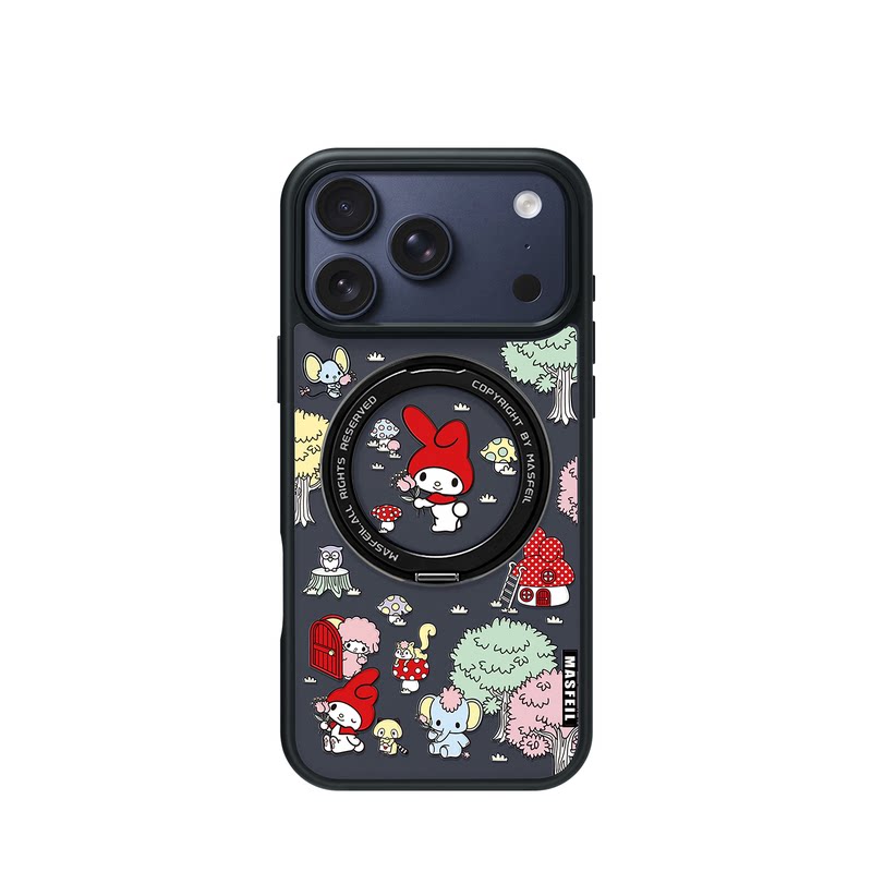 MASFEIL × 森林动物园适用苹果17promax手机壳iPhone16pro新款磁吸带支架ip15全包Fo5支点高级感17好看可爱