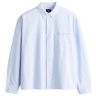 HM男装衬衫春季宽松版型方形纽扣领牛津纺衬衣1302598