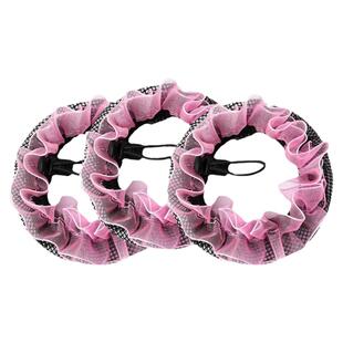 女童彩虹花边抽绳可调节发网整齐儿童跳舞饱满丸子头发网兜盘发网