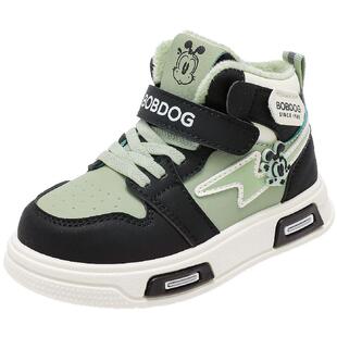 巴布豆童鞋男童板鞋2025新款秋冬款男孩加绒二棉鞋大童儿童运动鞋