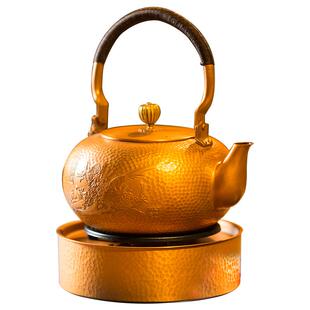 朱炳仁铜 手工大号铜壶家用办公耐热煮茶壶茶具礼盒前程似锦壶