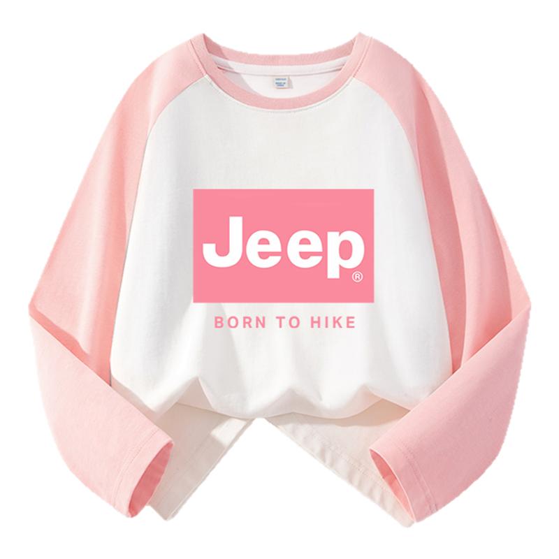 Jeep女童长袖T恤2025春装打底衫