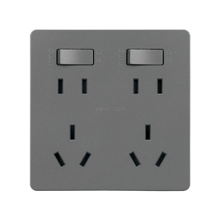 国际电工86型二开十孔独立控制双三孔6六孔10A厨房专用插座暗装